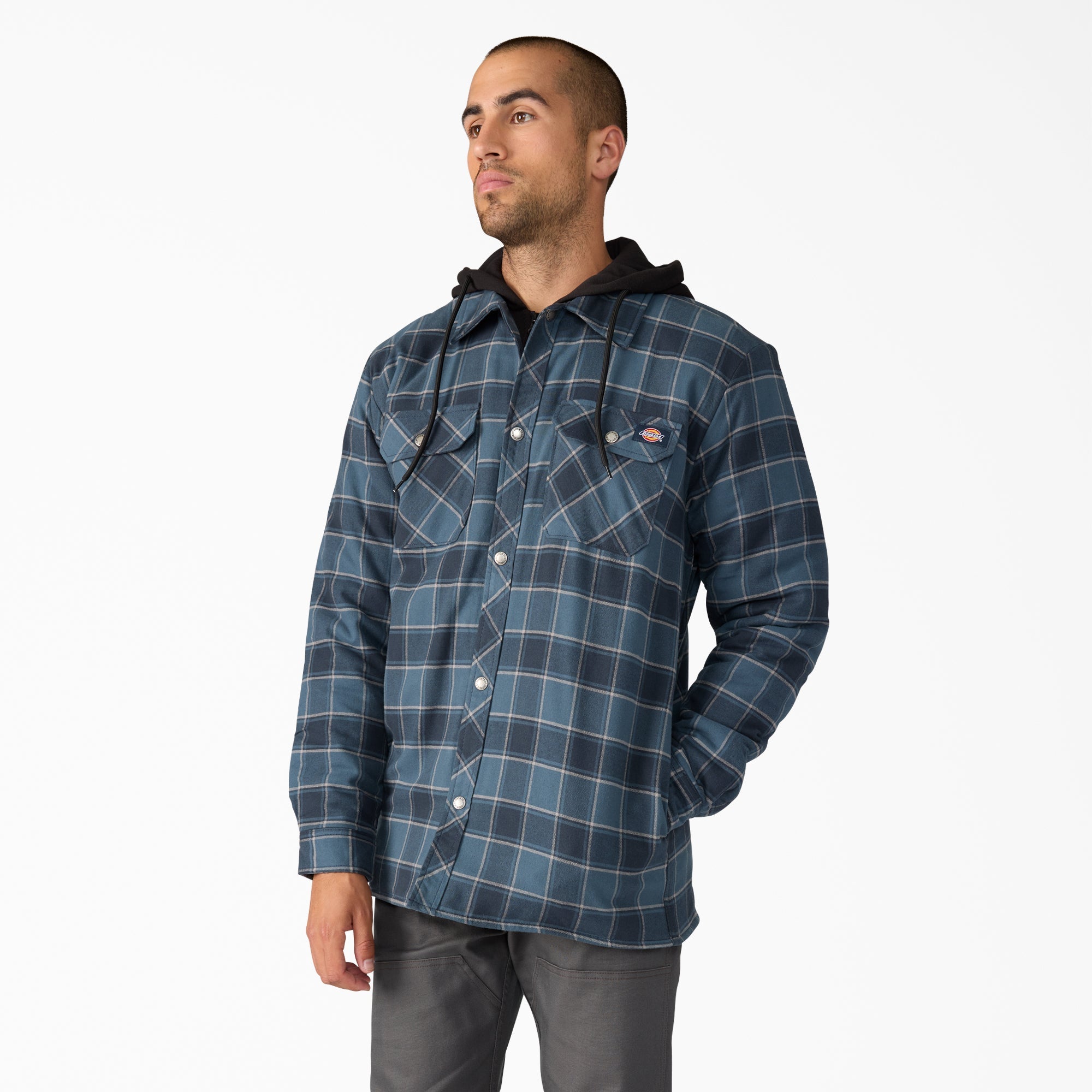 Water Repellent Flannel Hooded Shirt Jacket | Dickies